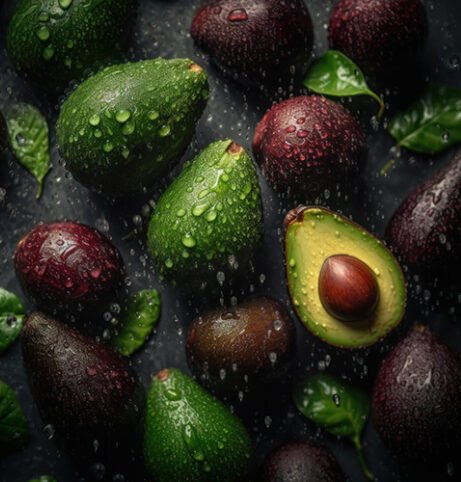 water spark on Avocado Fruits